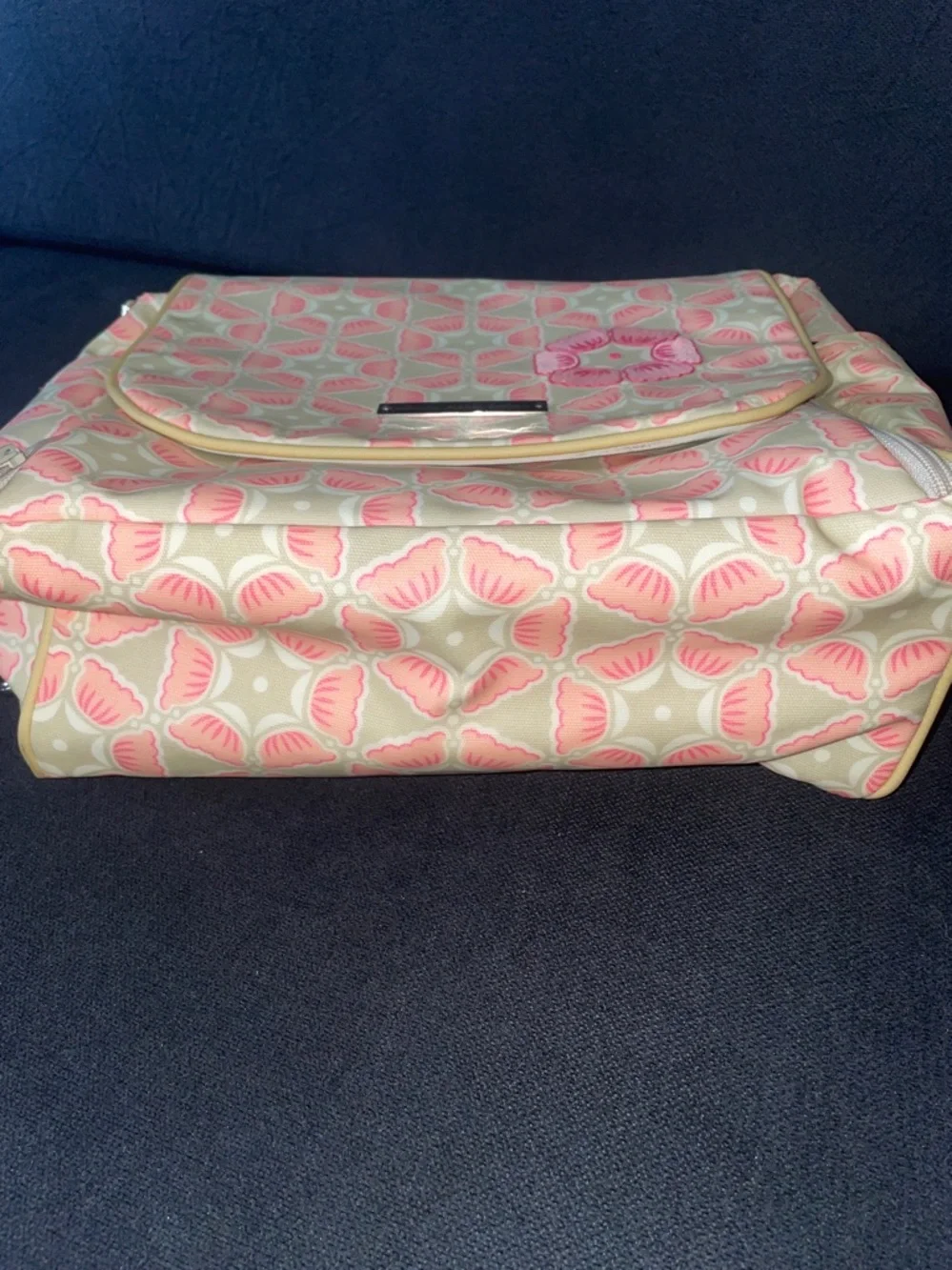 Petunia Pickle Bottom Pink & Cream Floral-Pattern Diaper Bag